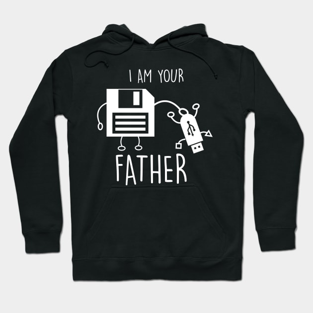 Cute & Funny USB Floppy Disk I Am Your Father Pun Hoodie by theperfectpresents